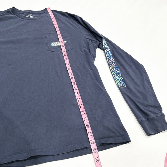 Vineyard Vines Navy Blue Tropics Whale Long Sleeve Shirt - Picture 5 of 7